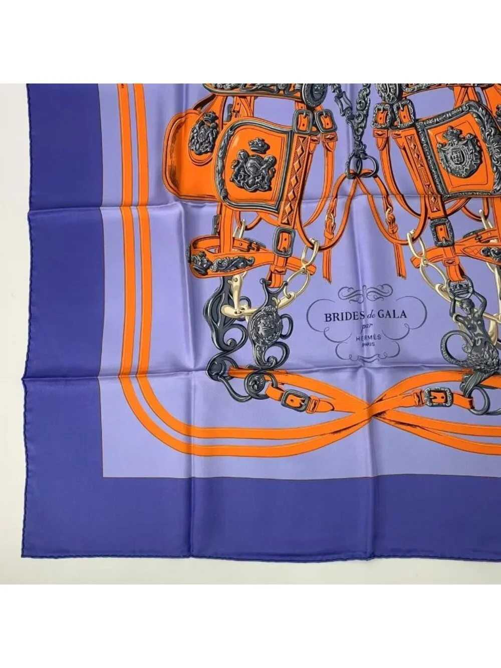 Hermes Carre 90 Silk Scarf Brides de Gala Blue - Picture 4 of 6